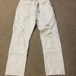 White Distressed  Jeans
